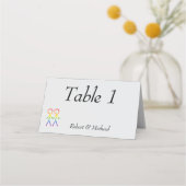 Zwei Brides-Rainbow-Liebe Platzkarte (Vorderseite)