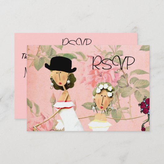 Zwei Brides UAWG RSVP Karte (Vorne/Hinten)