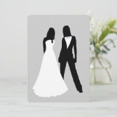 Zwei Brides Wedding Einladung (Stehend Vorderseite)