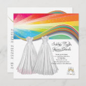 Zwei Brides Wedding Einladung (Vorne/Hinten)