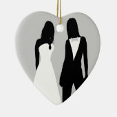 Zwei Brides Wedding Keramik Ornament (Rechts)