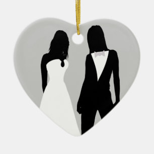 Zwei Brides Wedding Keramik Ornament