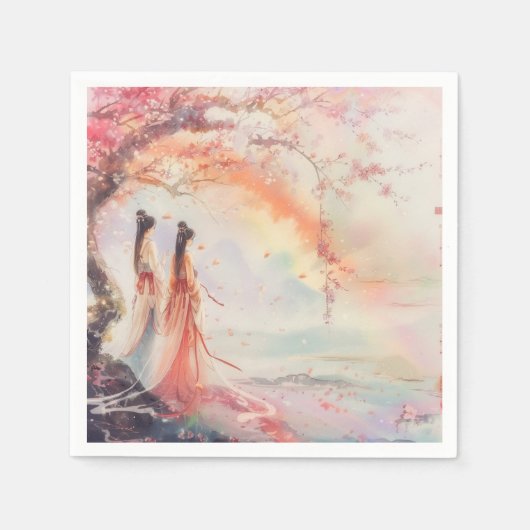 Zwei Brides Wedding Serviette (Vorderseite)