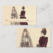 Zwei Brides Wedding Vintag Platzkarte (Vorne/Hinten)