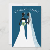 Zwei Brigaden Lesbian Hochzeit Elegante Herzlichen Karte (Vorderseite)