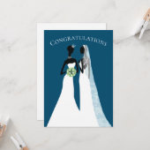 Zwei Brigaden Lesbian Hochzeit Elegante Herzlichen Karte (Vorderseite/Rückseite Beispiel)