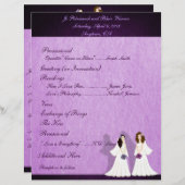 Zwei Brigaden Lesbische Hochzeitsprogramme (Vorne/Hinten)