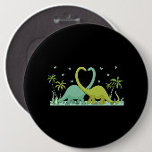 Zwei Brontosaurus Dinos machen ein Herz gestalten  Button (Vorne & Hinten)