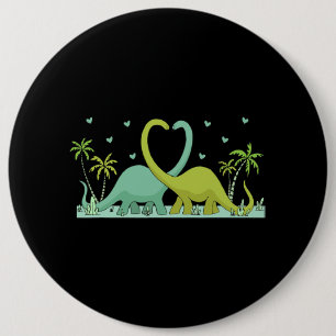 Zwei Brontosaurus Dinos machen ein Herz gestalten Button