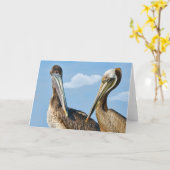 Zwei Brown-Pelikane Anmerkung oder Gruß-Karte Karte (Gelbe Blume)