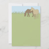 Zwei Brown Ponies Boy's Babydusche Einladung (Rückseite)