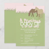 Zwei Brown Ponies Girl's Baby Shower Einladung (Vorne/Hinten)