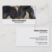 Zwei Brown Wild Horses Nuzzling Business Card Visitenkarte (Vorne/Hinten)