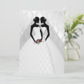 Zwei Brücken in Bridal Gowns Elegante Hochzeit Einladung (Stehend Vorderseite)