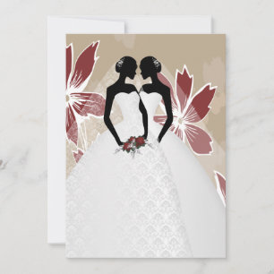 Zwei Brücken in Bridal Gowns Hochzeit Einladung