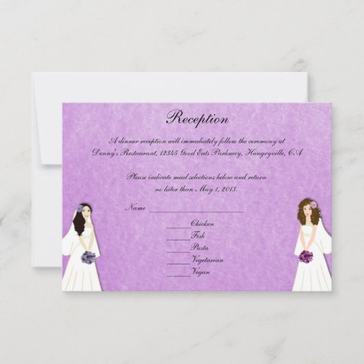 Zwei Brücken Lesbische Empfang-Karten für Hochzeit Einladung (Vorderseite)