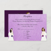 Zwei Brücken Lesbische Empfang-Karten für Hochzeit Einladung (Vorne/Hinten)