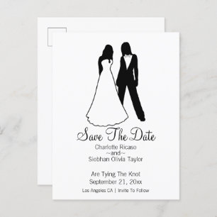 Zwei Brücken Save the Date Hochzeit Ankündigungspostkarte