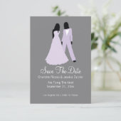 Zwei Brücken Save the Date Hochzeit (Lilac und Gra (Stehend Vorderseite)
