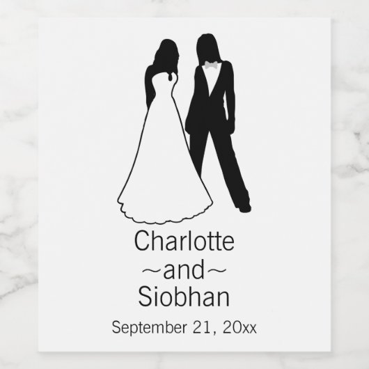 Zwei Brücken Save the Date Hochzeit Weinetikett (Einzelnes Label)