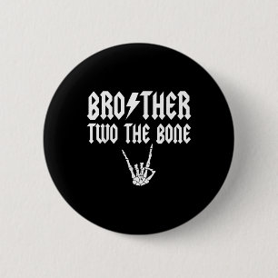 Zwei Brüder Knochenkeletterfamilie Geburtstag Button