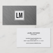 Zwei Buchstaben Monogram White Box und Metal Visitenkarte (Vorne/Hinten)