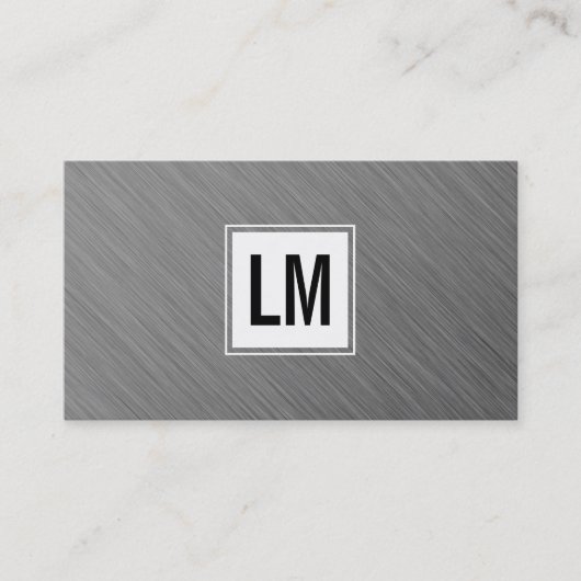 Zwei Buchstaben Monogram White Box und Metal Visitenkarte (Vorderseite)