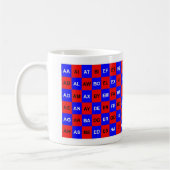 Zwei Buchstaben Red Blue Kaffeetasse (Links)