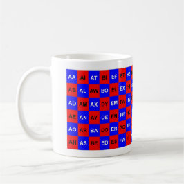 Zwei Buchstaben Red Blue Kaffeetasse