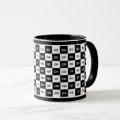 Zwei Buchstaben Schwarz-weiß Quadrate (Intl-Versio Tasse (VorderseiteRechts)