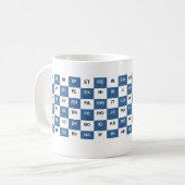 Zwei Buchstaben Tasse Blau und Weiß US-Version (Vorderseite Links)