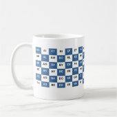 Zwei Buchstaben Tasse Blau und Weiß US-Version (Links)