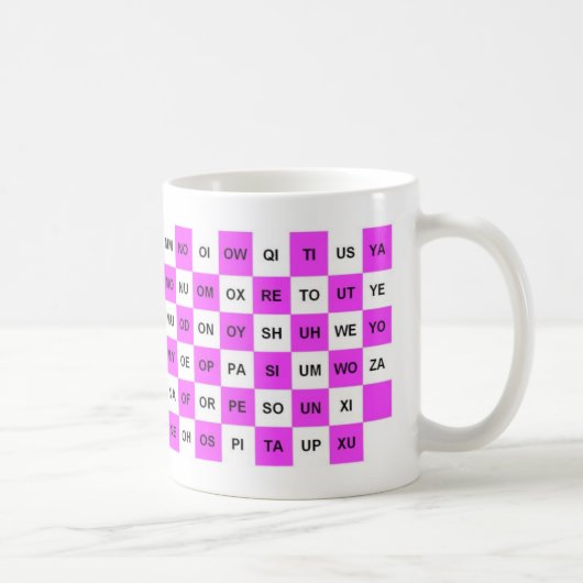 Zwei Buchstaben US English List Pink Kaffeetasse (Rechts)