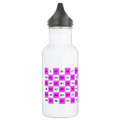 Zwei Buchstaben Wörter rosa Weiß US Englisch Trinkflasche (Links)