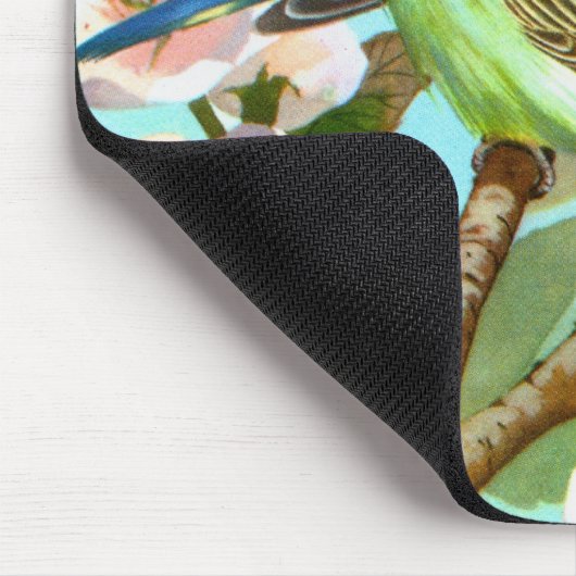 Zwei Budgerigis Mousepad (Ecke)