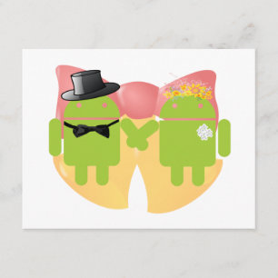 Zwei Bug Droids Hochzeitsglocke Einladung