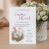 zwei Bunnies im Korb mit Eiern Osterbrunch Einladung