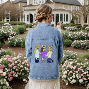 Zwei bunnies und ein Kätzchen Jeansjacke