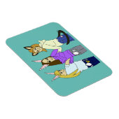 Zwei bunnies und ein Kätzchen Magnet (Rechte Seite)