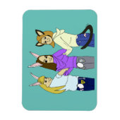 Zwei bunnies und ein Kätzchen Magnet (Vertikal)