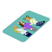 Zwei bunnies und ein Kätzchen Magnet (Linke Seite)