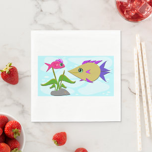 Zwei bunte Fische Serviette