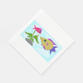 Zwei bunte Fische Serviette (Ecke)