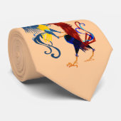 Zwei bunte kämpfende Hahn-Krawatten Krawatte (Gerollt)