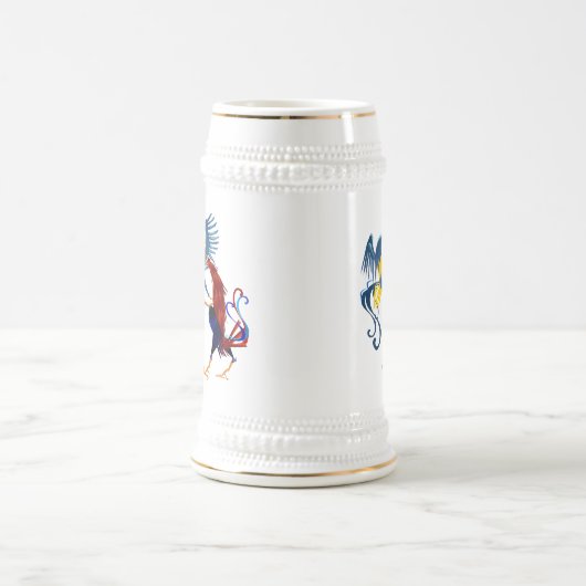 Zwei bunte kämpfende Hahn-Tassen Bierglas (Mittel)