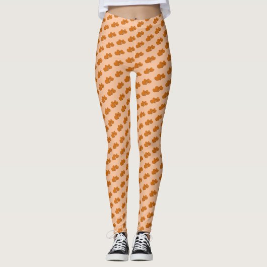Zwei Burnt Orange Herz & Hollow Herz gepolstert Leggings (Vorderseite)