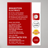 Zwei Button Power Socket, Elektrische Werbung Poster (Vorne)