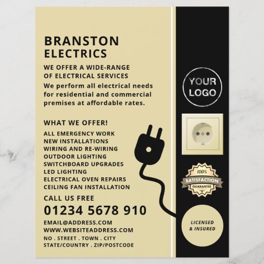 Zwei Button Power Socket & Plug, elektrische Anzei Flyer (Vorne)