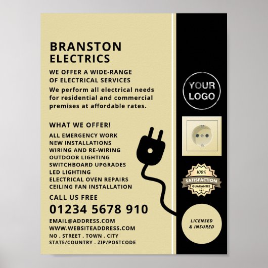 Zwei Button Power Socket & Plug, elektrische Anzei Poster (Vorne)