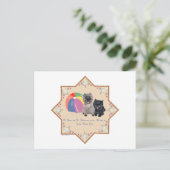 Zwei Cairn Terriers Muscheln Postkarte (Stehend Vorderseite)